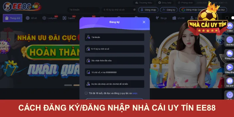 Cách đăng ký/đăng nhập Nhà cái uy tín EE88