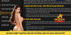 Review DEBET về những vấn đề thường gặp và cách giải quyết